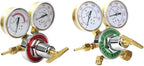 2 Piece Dual Welding Gas Gauges Oxygen (CGA-540) and Acetylene (CGA-510) Regulators Combo（Two-piece suit ）