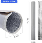 Ac Line Insulation, 78.7x11.8 inch 600D Oxford Air Conditioner Line Insulation, 3 Layer HVAC Copper Pipe Insulation Cover, AC Pipe Insulation Wrap for Outside (Light Gray)