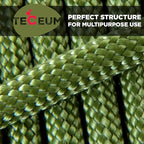 TECEUM 5/32" Paracord Rope 1000 – 1000ft / 200ft / 100ft / 50ft – Tactical Parachute Cord 4mm – 45+ Colors – Nylon String for Survival & Camping Gear – Stripe Cord for Survival – Utility Rope
