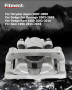 cciyu Rear Right Brake Caliper Assembly w/Bracket 18-B4836 For Chrysler For Aspen,For Dodge For Durango/For Ram 1500,For Ram For 1500/For 1500 Classic