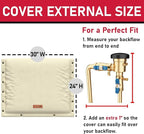 Redford Supply Co. Cold Snap (5°F) Backflow Preventer Insulation Cover, 3-Way Custom, 30"W x 24"H, Pipe Insulation, Water Sprinkler Covers for Outside, Sprinkler Backflow Cover for Winter (Beige)