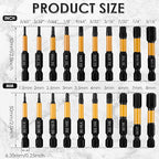 20Pcs Impact Hex Head Allen Wrench Drill Bit Set S2 Alloy Magnetic 1/4inch Quick Release Shank Screw Driver Drill Bit for Home Repair