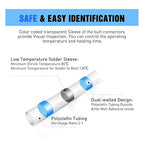 Nilight - 50025R 50pcs Solder Seal Wire Connector, Solder Seal Heat Shrink Butt Connectors,Electrical Waterproof Insulated Marine Automotive Copper(23Red 12Blue 10White 5Yellow),2 Years Warranty