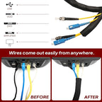 Black Braided Cable Management Sleeves Wire Loom Tubing Cord Protector Self-Wrapping (3/4"-20feet)