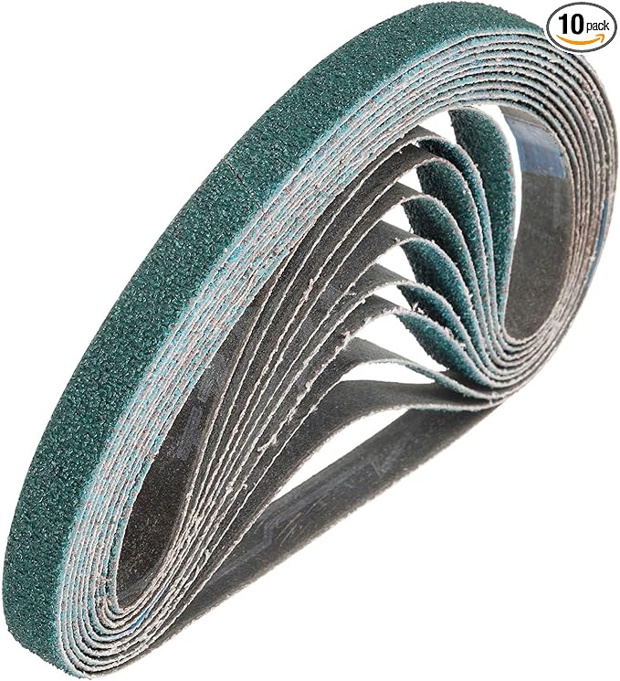 HARFINGTON 3/4 x 18 Inch Sanding Belts, 10 Pcs 60 Grit Zirconia Abrasive Belt Sander File Belt for Woodworking, Metal Polishing, Knife Sharpener