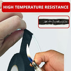 SWRT Wire Harness Tape, 3/4 Inch × 50 Feet, 6 Packs (300 Feet Total), Self-Adhesive Black Cloth Electrical Tape for Automotive Use, High Temperature Resistance Felt Tape.