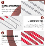 4 Pcs Hook and Pick Set Double Pointed Scribe Car Auto Oil Metal Pick O Ring Seal Puller Hooked Scriber Marking Tools for Carpenter Machinists Technicians, 9.06 Inches