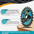 7-1/4 Inch Miter/Table Saw Blades 10pcs, 24 Teeth ATB TCT Fine Finish Wood Cutting Circular Saw Blade with 4/5 Inch Arbor