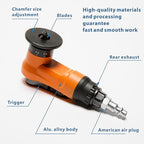 2-in-1 Mini Air Chamfer Tool for Chamfering and Round Cornor on Metal, Arc Corner 45 Degree Pneumatic Beveling Trimming Deburring Machine