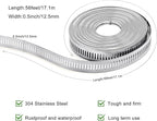 Hose Clamps, DIY 56 FT Metal Strap + 24 Fasteners, Hose Clamps Stainless Steel, Large Adjustable Hose Clamp Pipe Clamp for Pipe Automotive Mechanical Applications