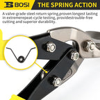 10 Inch Aviation Tin Snips Right Cut, Heavy Duty Sheet Metal Cutter Snips Shears Cutting Metal Sheet Chrome Vanadium Steel Sharp Blades Safety Latch