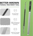 BALUCA Toenail File for Thick Nails & Ingrown Relief | Heavy Duty Metal Emery Board with Toenail Lifter for Seniors, Coarse Grit & Durable Stainless Steel Design (Black, 1.0, Count, 180/240 Grit)