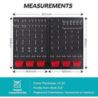 Pegboard kit with Accessories,Includes 2 Pack 16" X 24" Steel Pegboard and 120 PCS Varied Pegboard Accessories,can be Used for Tool Storage and Garage Organization. (Red Box)