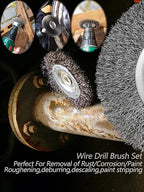 Wire Wheel Cup Brush Set,0.012-Inch Coarse Crimped Carbon Steel,Die Grinder Wire Brush for Drill,1/4In Hex Shank,Wire Drill Brush Set (24 Pack)