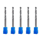1/4" Solid Carbide Jobber Drill Bits with Straight Shank and 118° Point Angle, Made from K20 Tungsten Carbide,Applications: for Stainless Steel Alloy Metal, 5-Piece