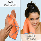 Backpacking Ultralight Quick Dry Microfiber Soft Fast Drying Hand and Face Towel Wash Cloth Camping Yoga Hiking Active Lifestyle Small (Orange, Small)