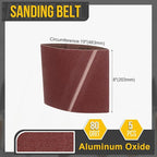 8 x 19 Inch Sanding Belt, 5 Pcs 80 Grit Knife Sharpener Belts Work Sharpening for Belt Sander Knife Carving Tool Metal Working