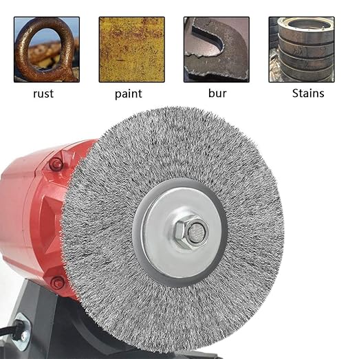 5Pcs 3 Inch Stainless Steel Wire Crimped Wheel Brush with 1/4" Bore for Angle Grinder Derusting Cleaning and Surface Polishing