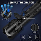 NiaoChao Flashlights 99,000 High Lumens, Super Bright LED Rechargeable Flashlight, 5 Modes Waterproof Flash Light for Home Camping Hiking