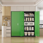 Pataku Metal Storage Cabinet, 71" Garage Cabinet with Doors and Shelves Lockable Steel Multifunctional Cabinets, File Cabinets for Home, Office, Warehouse(Dark Green)