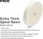 ENKAY - 8" Extra Thick Spiral Sewn Buffing Wheel (80 Ply)