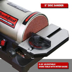 Bucktool 1x30 Inch Bench Belt Sander with 5 Inch Disc with Wrench Storage and Easy Belt Cover Off, 1/3HP Direct Drive Benchtop Belt Disc Sander