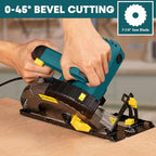 Enventor Circular Saw Corded, 14A Electric Circular Saws 7-1/4-Inch with Laser Guide, 2 Blade Saws (40T/24T), Max Cutting Depth 2-7/16"(90°), 1-13/16"(0°-45°), Single Handed Bevel, 5500RPM, Blue