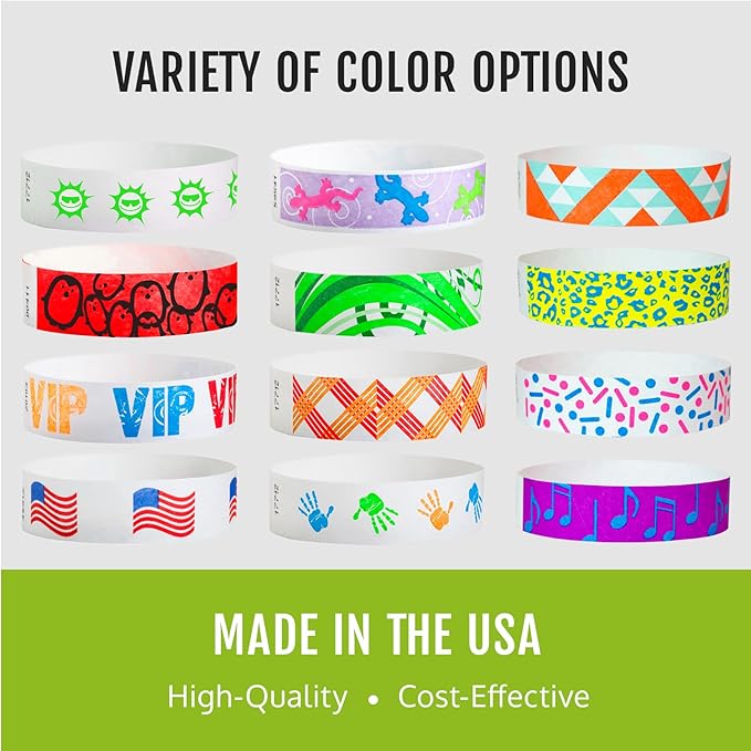 500 WristCo Purple Topographic Tyvek Wristbands for Events – Security Cuts & Tamper-Proof Design to Prevent Reuse – Premium-Grade Bracelets for Hospital & Medical ID, Party & VIP Identification