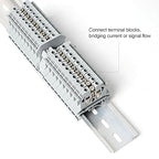 10 Pcs Fixed Bridge Jumper, FBI-10-6 Fixed Bridge Connectors for DIN Rail Terminal Blocks, Insert-Pull Bridging, Compatible with UK2.5B and UK5N, 10 Pole, 100 Screws Included