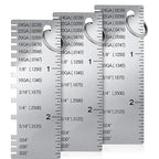 Weewooday 3 Pcs Wire/Metal Sheet Thickness Gauge Metal Tool Stainless Steel Welding One Sided Material Thickness Gauge Plated Size Inspection Tool