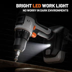 Litheli 20V Cordless Drill Driver Set, Electric Power Drill with 2 Variable Speed Settings, 1/2 Inch Keyless Chuck, 21+1 Clutch Settings with Maximum Torque of 443 In-lbs (Charger not Included)