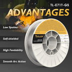 TOOLIOM E71T-GS .030" Diameter 10-Pound Spool Flux Core Self-shielded MIG Welding Wire for Carbon Steel