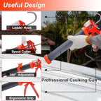 Sausage Caulking Gun Kit, 20 oz Sausage Foil Pack / 10 oz Cartridge Convertible, 30:1 Thrust Ratio Sausage Hand Caulk Guns, Silicone Gun for Sausage Sealants, Equipped with Sealant Finishing Tools.