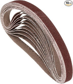 10 Pcs Sanding Belts 3/8 x 13 Inch 150 Grit Aluminum Oxide Abrasive Sandpaper for Belt Sander Metal Grinding Wood Working Weld Rust Removal