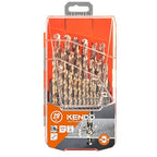 KENDO 29PCS Cobalt Drill Bit Set (1/16''-1/2''), M35 High Speed Steel,135 Degree Tip, Twist Jobber Length Drill Bits Set for Hard Metal, Stainless Steel, Cast Iron and Wood with Storage Case