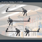 Bar Clamps for Woodworking,6-Pack Wood Clamps 12”(4)&6”(2) Light Duty One-Handed Quick Grip/Spreader Woodworking Clamp 150LBS Load Limit with Quick Change Button