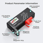 DLYPOW Battery Tester, Universal Battery Checker Small Battery Tester for AAA AA C D 9V 1.5V Button Cell Household Batteries (Upgraded Magnetic Version)