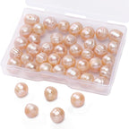 Natural Pearl Beads Potato 9-10mm Pink Freshwater Cultured Loose Gemstone Beads for DIY Jewelry Making 13.8''/Strand HQ