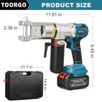 Electric Hydraulic Cable Lug Crimping Tool, 8 AWG to 500 MCM Terminal, Cable, Wire Electric Crimper Tool Kit, Cordless and Portability Battery Crimp Tool Kits with 11 Dies
