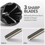 2Pcs Chamfer Tool Bolt Deburring Cutters Tool for Metal with Carbide Blades, Burr Remover Tool for 3D Printing, PVC, Metal Rod, Pipe, Reamer Thread Tool, 1/8'' to 3/4'' Diameter (3~19mm) Chamfer Bit