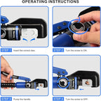 Solsop Hydraulic Crimping Tool 10 Ton with 9 Hex-Dies, 12–2/0 AWG Battery Cable Crimper with Cable Cutter for Copper, Aluminum Cable Lugs