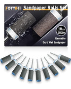 10Pcs 2500 Grit Sanding Drums Sandpaper Sticks Set with Dremel Rotary Tool for 1/8" Shank, Rotary Tool Accessories Suitable for Metal Rust Removal/Jade Polishing/Stone Grinding