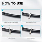 1 Inch 10 PCS 2 Holes Rubber Cushioned U Bracket Clamp, Reinforced Rigid Pipe Strap, Stainless Steel Conduit Straps Cable Clamp (25 mm) by Tavonuxt