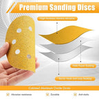 Maxdot 200 Pcs 5 Inch Sanding Discs 8-Hole Hook and Loop Gold Sandpaper Mixed Grits, 60, 80, 100, 120, 150, 220, 320, 400, 600, 800 for Random Orbit Sander