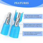 Qibaok 320PCS Heat Shrink Bullet Connectors Kit Female & Male Bullet Butt Terminals Insulated Waterproof Electrical Marine Crimp Automotive Connectors