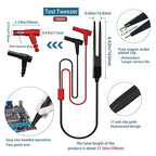15 Pcs Multimeter Test Leads Kit with Alligator Clips,Test Hook,Test Probe,Tweezer CAT III for Professional Electrical Testing for Fluke/AstroAI/INNOVA Multimeter,Clamp Meter