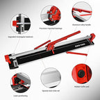 SHIJING 48-inch Manual Tile Cutter with Laser Cutting Guide Porcelain Tile Cutter with Split Platen,Double Aluminum Base,Tungsten Carbide Cutting Wheel