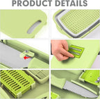 Camping Cutting Board, HI NINGER Collapsible Chopping Board with Colander, 9-In-1 Multi Chopping Board Kitchen Vegetable Washing Basket for Camping,Camping Gifts Camping Accessories for RV Campers
