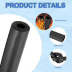 uxcell Pipe Insulation Tube Foam, 1/2" ID x 5/16" Thick x 1.64ft Foam Pipe Cover Non-Slip Hollow Tubing Guitar Air Conditioner Stand Fitness Equipment Handles, Black