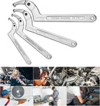 4 pcs Spanner Wrench Set, Adjustable C Pin Spanner Hook Wrench Tool for Machine Tools, Vehicles, Mechanical Equipments,Round Head3mm5mm6mm8mm (4pcs Square Head)